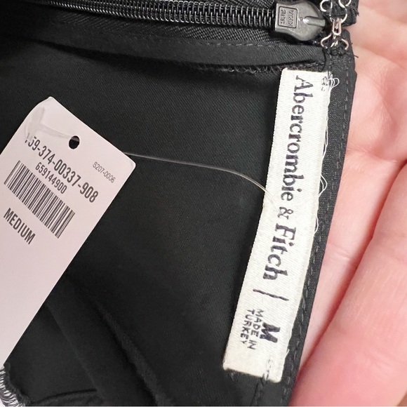 Abercrombie & Fitch Contrast Sweetheart Corset Mini Dress Size Medium NEW Black - Picture 10 of 12